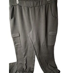 EXPRESS MENS Cargo Black Jogging Pants XL Elastic Waist  Heavy Elastic Ankle